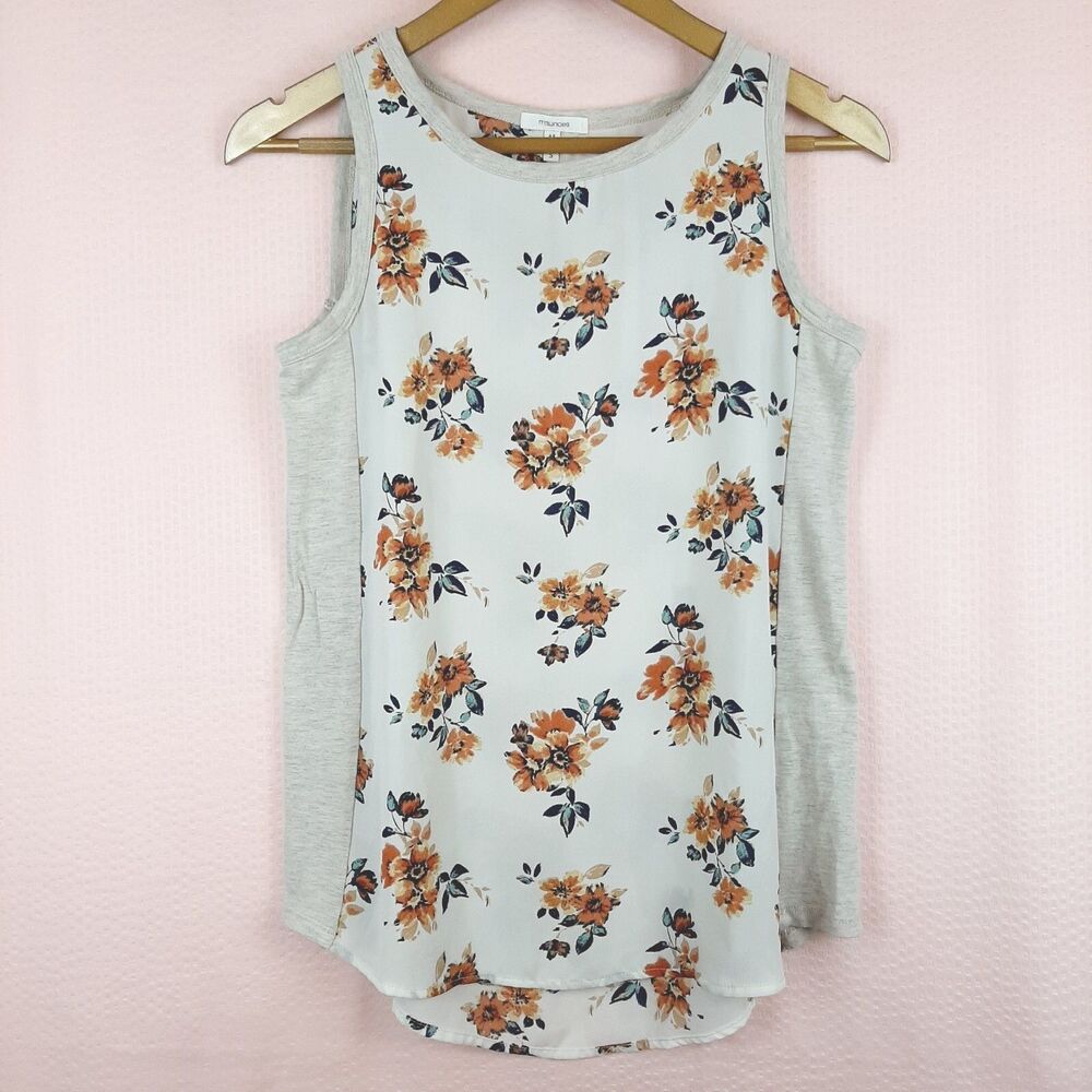 Maurices Women Sleeveless Top Combo Flowers Pattern Lightweight Size S